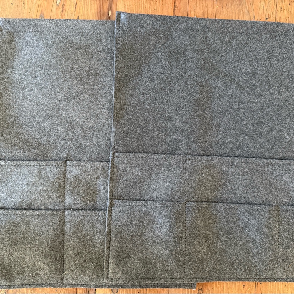 (2) Set of 2 IKEA Bed Pocket Dark Gray Felt Organizers